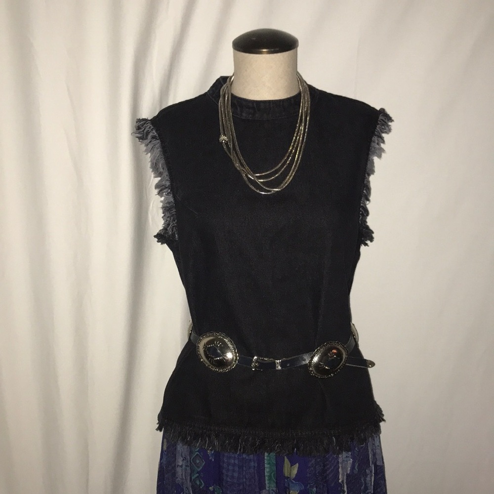 Gap black denim vintage top